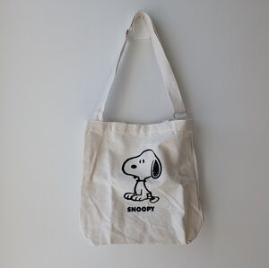 Snoopy Canvas Tote Bag Shoulder Bag With 2 Way Use New